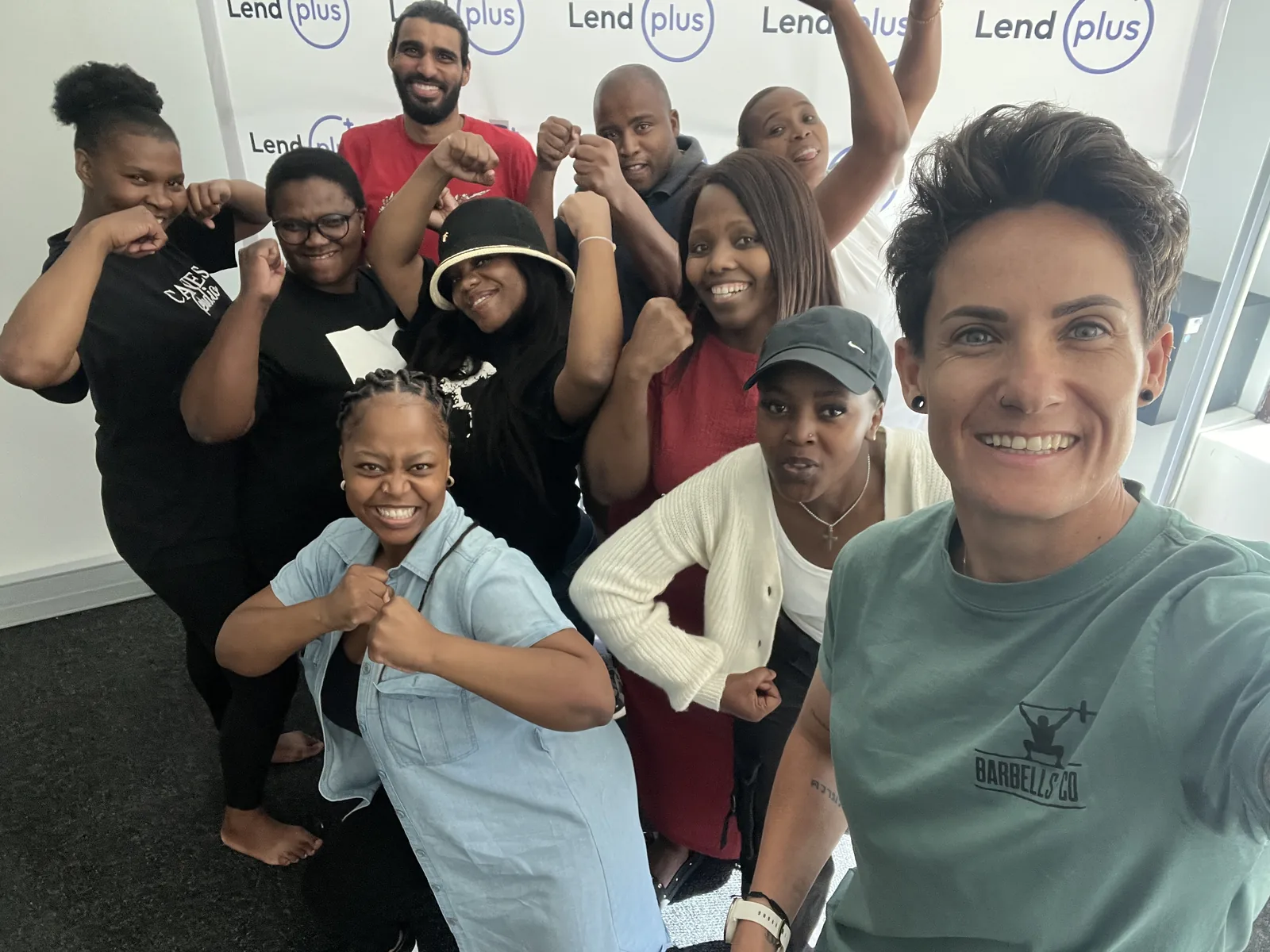 Christilee Jansen with a corporate team after a workplace training session